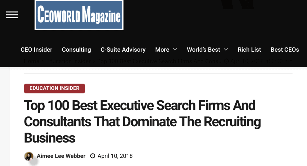 Executive Search Firms Lists to Trust? The Good