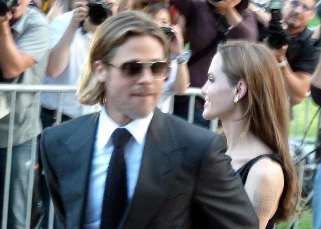 Brad Pitt and Angelina Jolie at the premiere of Moneyball, Toronto Film Festival 2011.