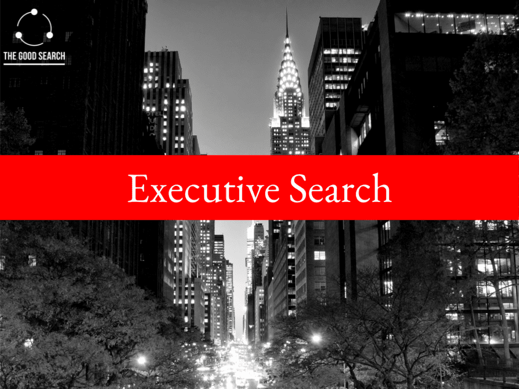 Photo of New York City Chrysler Building skyline with text Executive Search