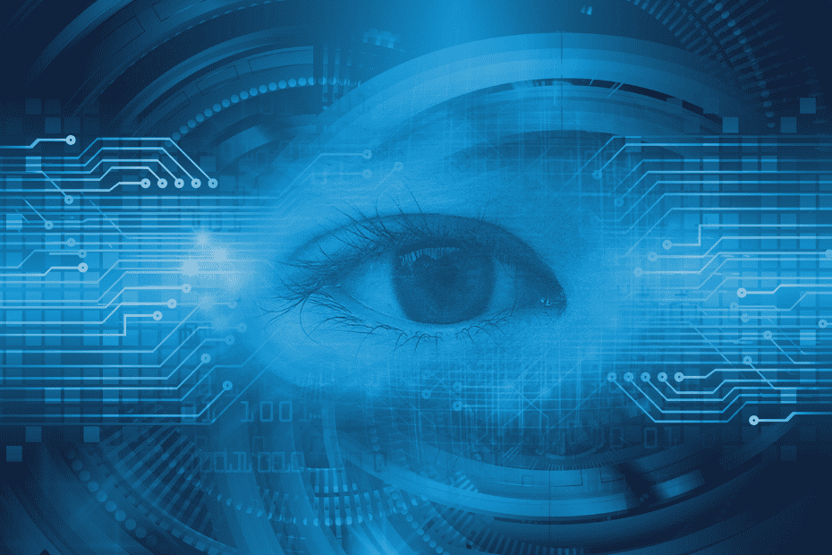 The Visibility Gap in Executive Search illustration of an eyes surrounded by a digital design