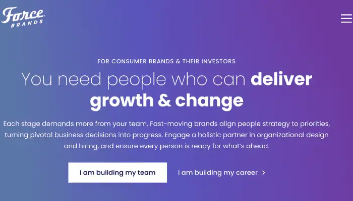 image of ForceBrands home page