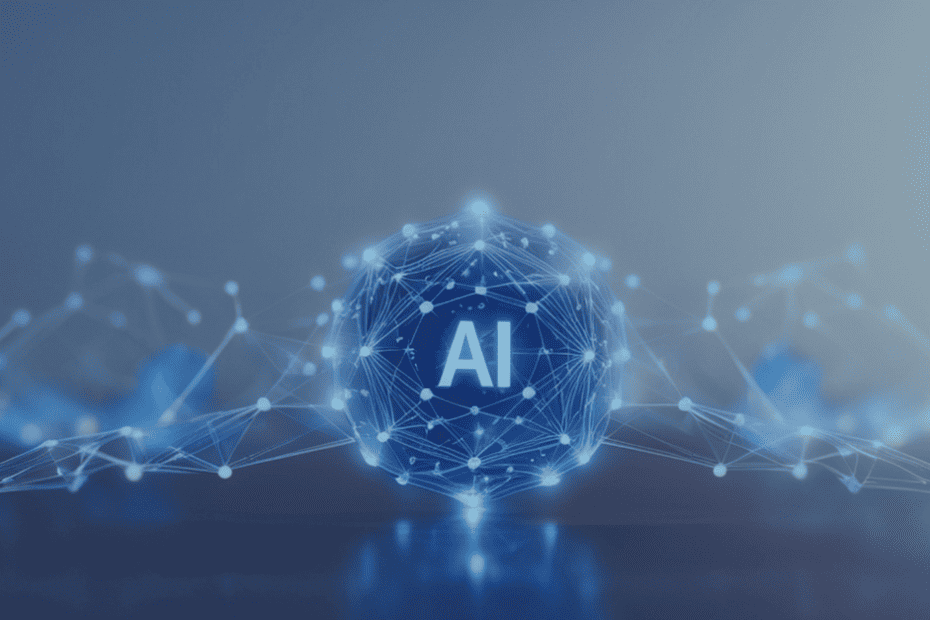 Illustration with the letters AI and digital design