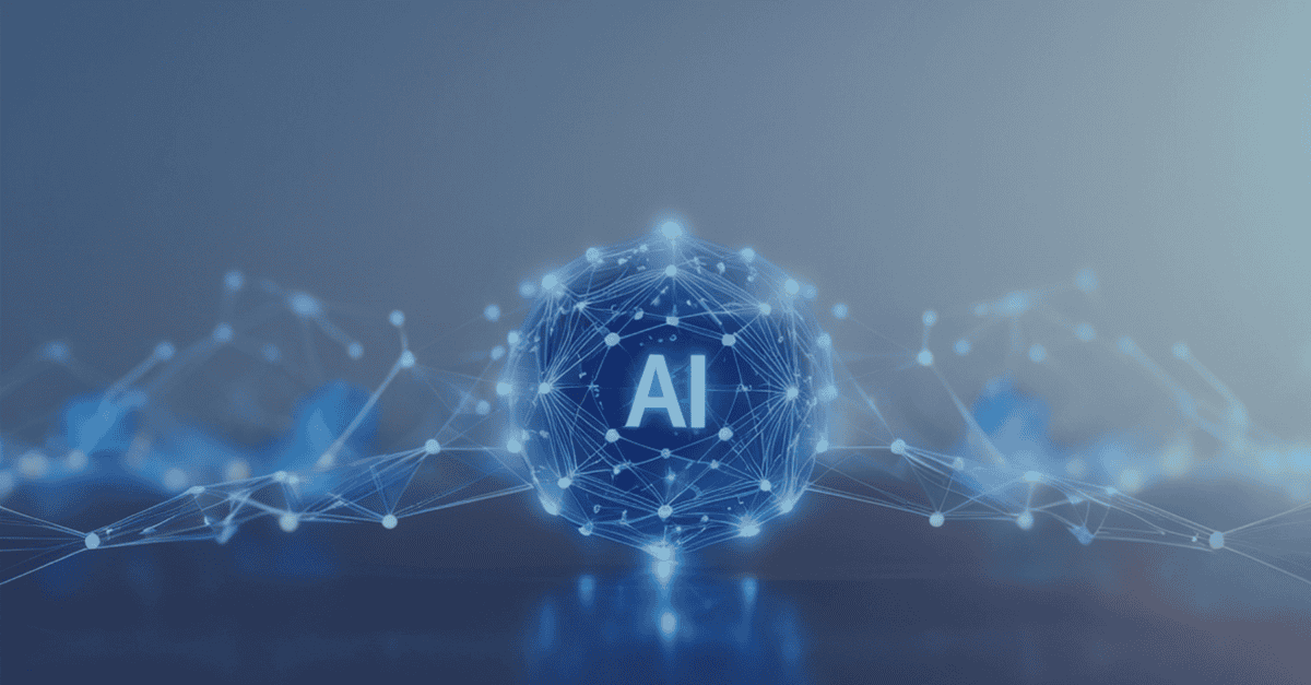 Illustration with the letters AI and digital design